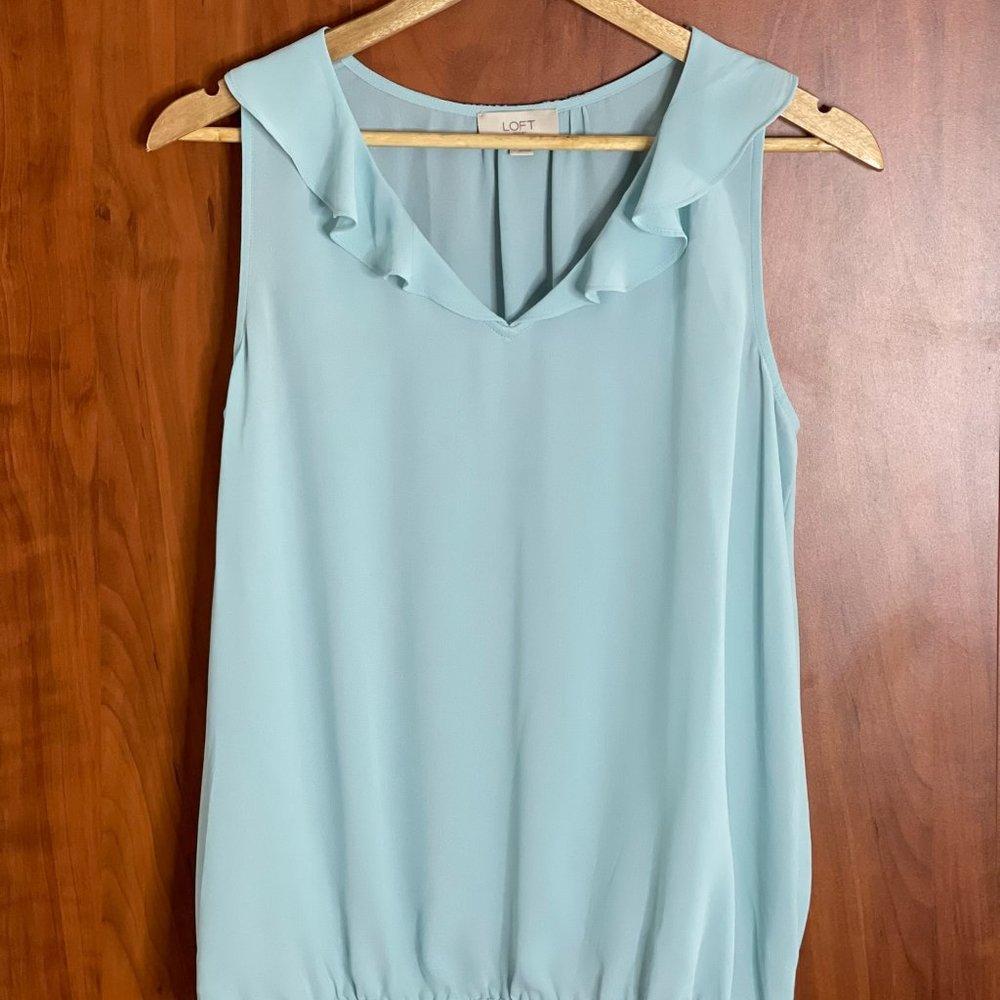 Loft Flutter Collar Sleeveless Top
